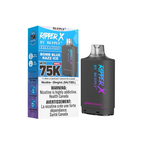 RufPuf Ripper X 75k Pod: Bomb Blue Razz Ice - E-Cigz Vape Shop