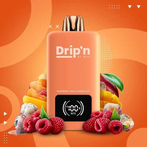 Drip'n by Envi 26ML Disposable - Raspberry Peach Mango Ice - E-Cigz Vape Shop