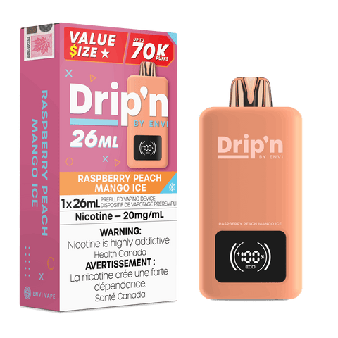 Drip'n by Envi 26ML Disposable - Raspberry Peach Mango Ice - E-Cigz Vape Shop