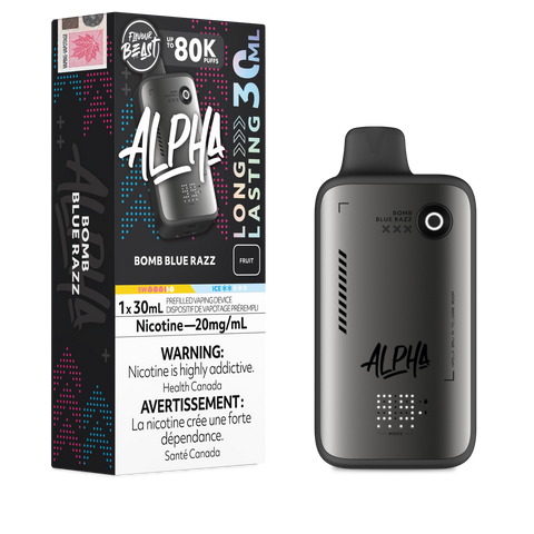 Flavour Beast - Alpha: Bomb Blue Razz 30ml Disposable Vape | Buy Vapes in Guelph, Ontario - E-cigz.com