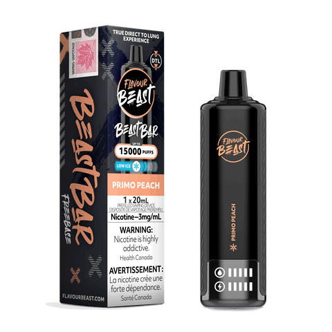 Flavour Beast Beast Bar 15K Disposable 20ml 3mg: Primo Peach Low Ice - E-Cigz Vape Shop