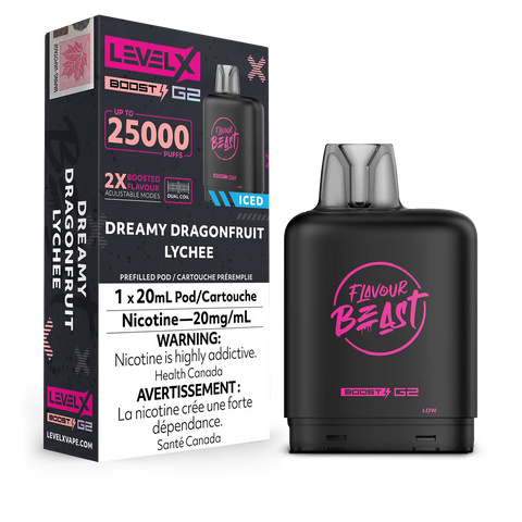 Level X Boost 25k: Dreamy Dragonfruit Lychee Iced by Flavour Beast