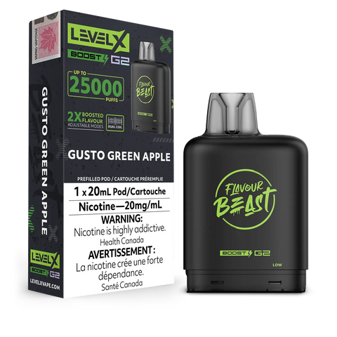 Level X Boost 25k: Gusto Green Apple by Flavour Beast