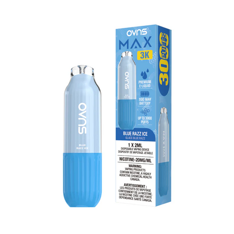 OVNS Max 3K 2ML Disposable - BLUE RAZZ ICE - E-Cigz Vape Shop