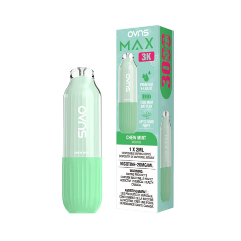 OVNS Max 3K 2ML Disposable - CHEW MINT - E-Cigz Vape Shop