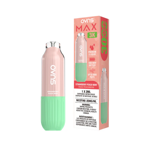 OVNS Max 3K 2ML Disposable - STRAWBERRY PEACH MINT - E-Cigz Vape Shop