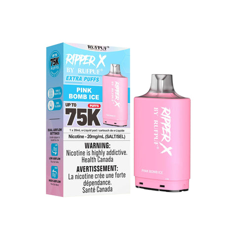 RufPuf Ripper X 75k Pod: Pink Bomb Ice - E-Cigz Vape Shop