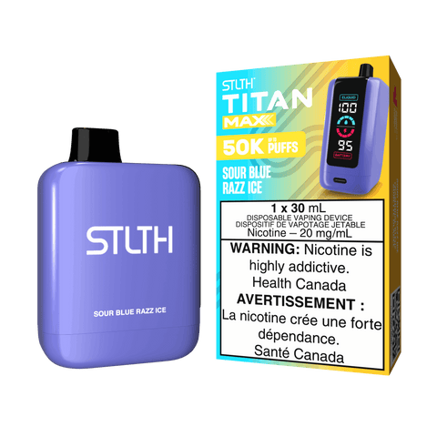 STLTH Titan Max 50k 30ml: Sour Blue Razz Ice - E-Cigz Vape Shop