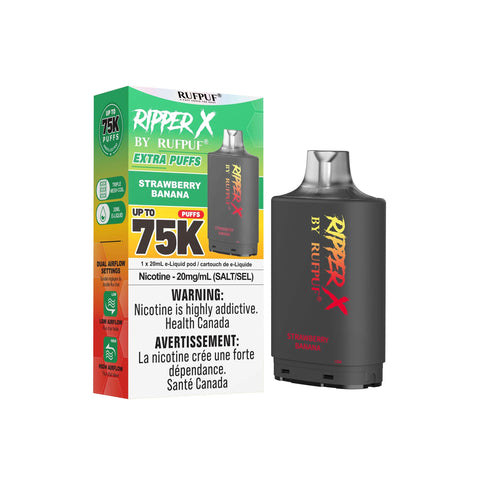 RufPuf Ripper X 75k Pod: Strawberry Banana - E-Cigz Vape Shop
