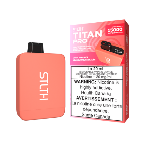 STLTH Titan Pro 15K 20ml: Juicy Peach Ice - E-Cigz Vape Shop